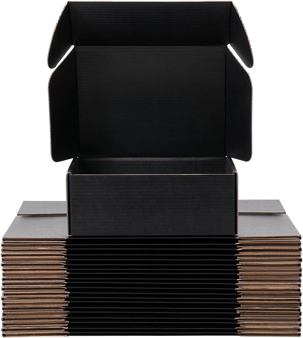 Black Shipping Boxes 12x9x4 Inches, 20 Pack