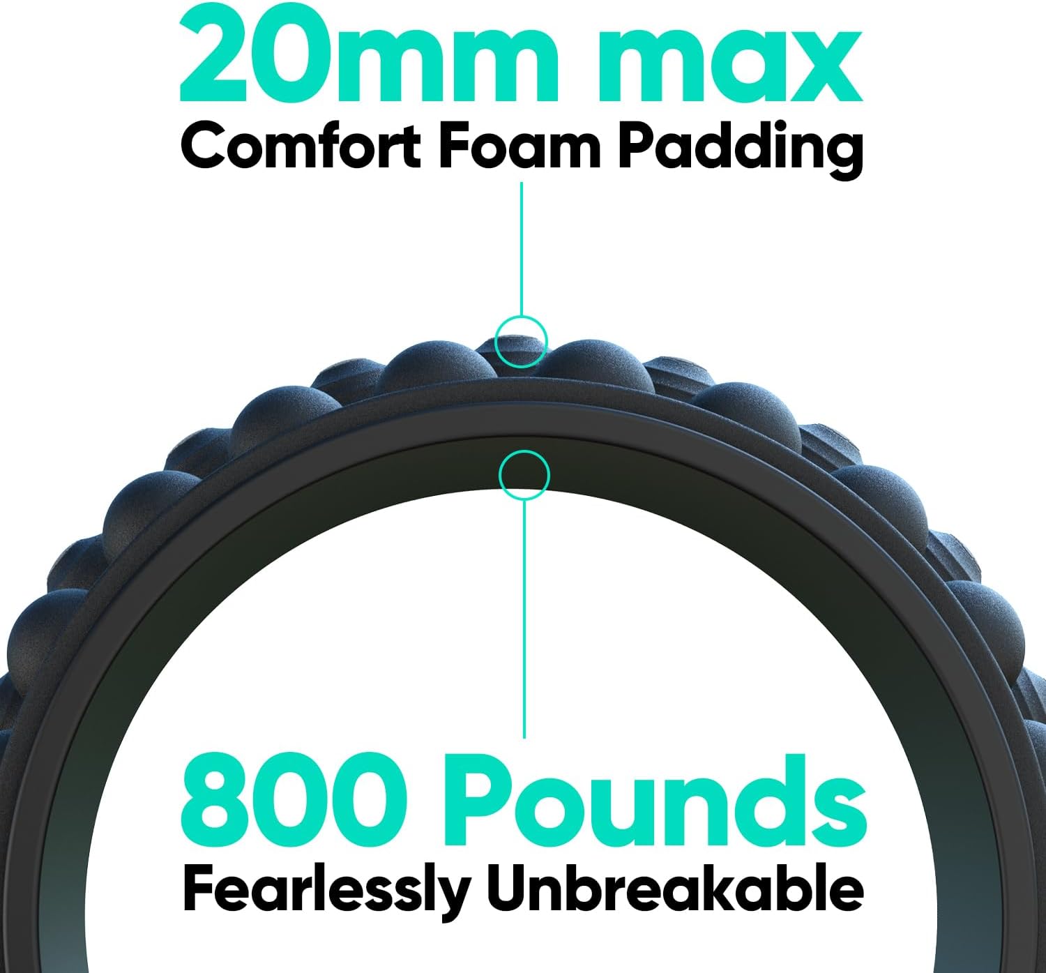 Back Roller, Back Wheel Foam Roller - Targeted Muscle Roller for Deep Tissue Massage, Back Stretcher