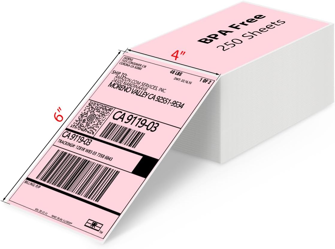 4X6 Thermal Direct Shipping Label Compatible with JADENS MUNBYN, IDPRT, Rollo, Postage Label Paper for Small