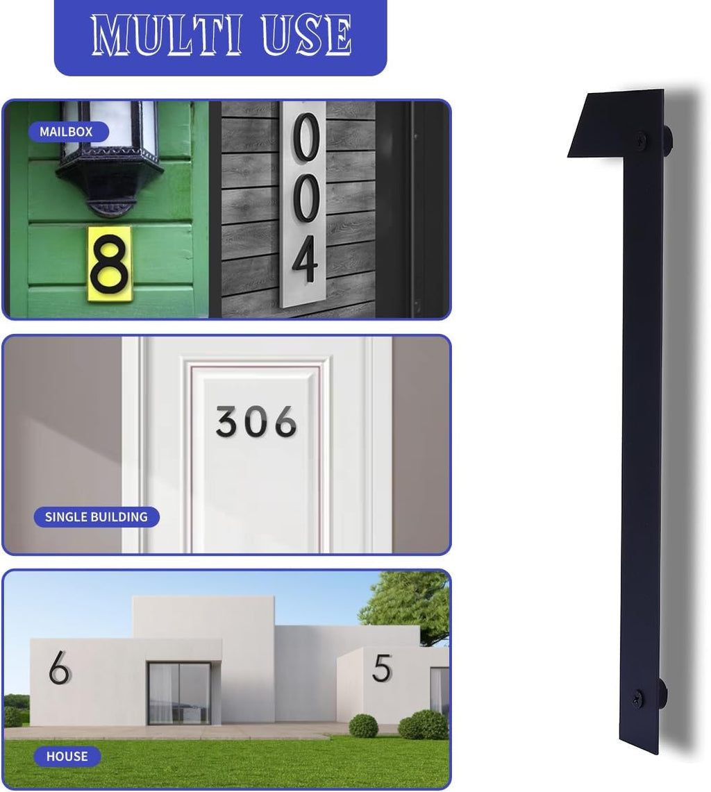 12 Inch Modern House Numbers for Outside,Black Floating House Numbers (1) | Waterproof Large Address Numbers With