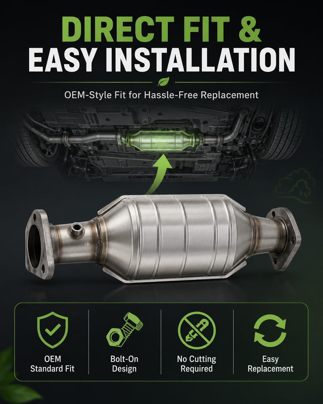 AParts Catalytic Converter Kit Fit for Nissan Versa 1.6L/1.8L 2007-2012 Replace# 53794,642226,40695,20010ZR70A,51833,20010ZW40A,20010ZW81A,0991455,4432,20010ZR71A,20010EM31A,20010ZW80A(EPA Compliant)