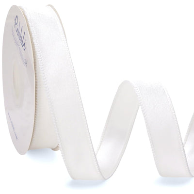 Luxury White Velvet Wired Ribbon 1 Inch x 10 Yard Continuous
