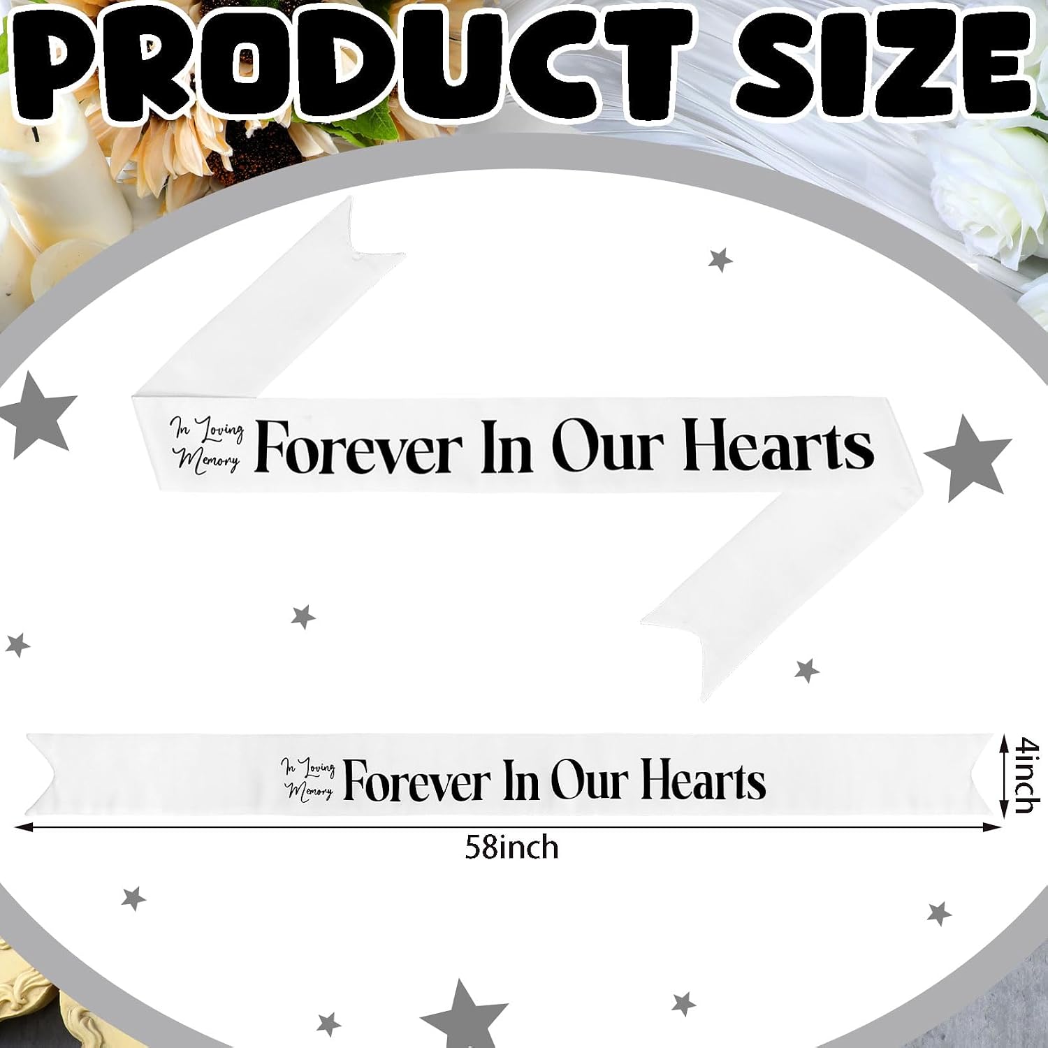 Funeral Sash Memorial Wreath Sash Funeral Ribbon Celebration of Life Ribbon for Casket or Wreath Flower Memorial