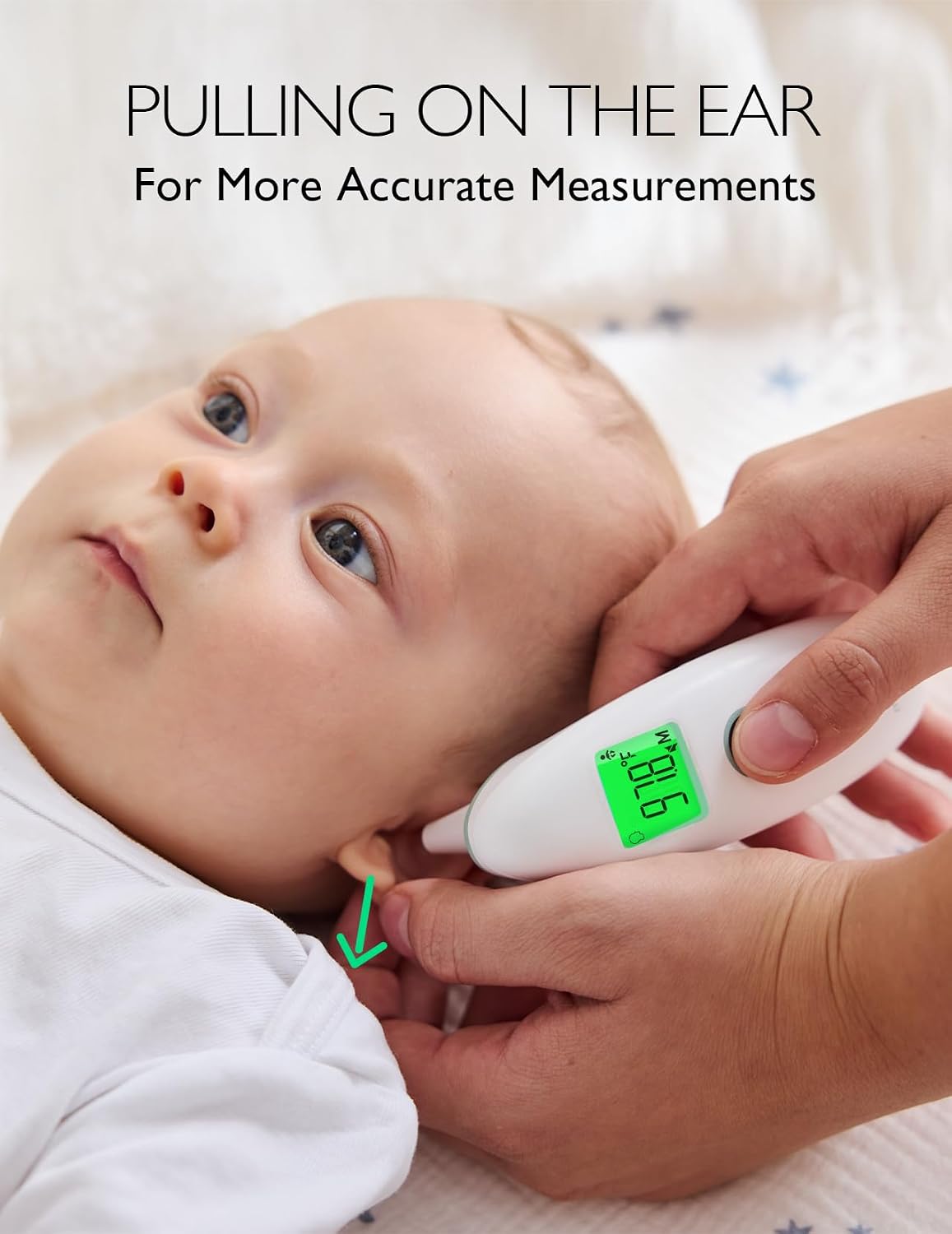 Non-Contact Forehead and Ear Thermometer, Digital Infrared Thermometer for Adults and Kids, with Child Mode, Fever