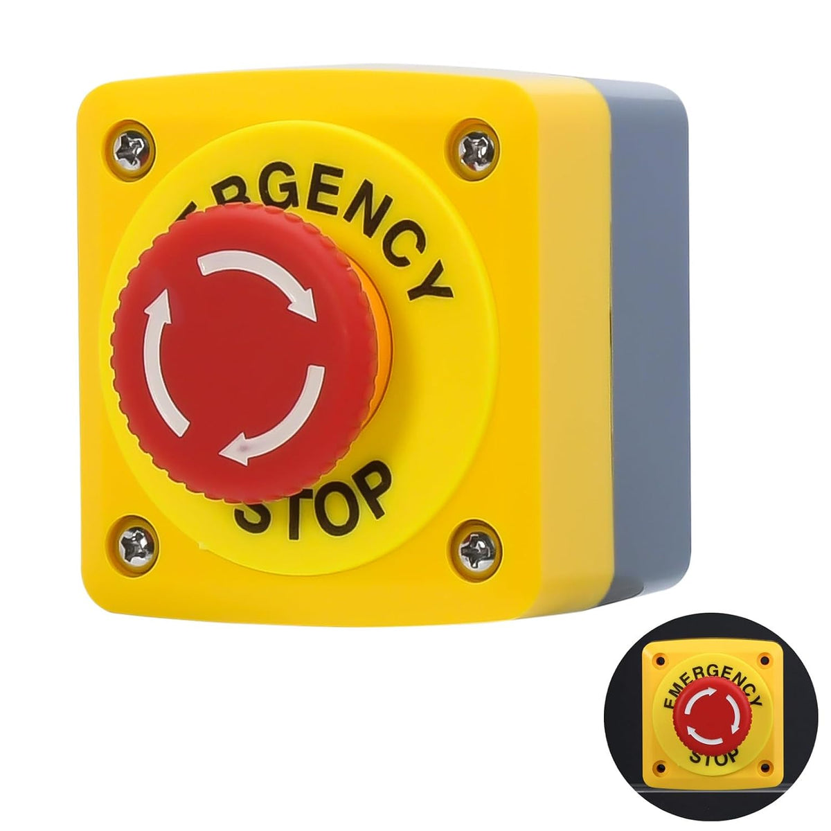 Emergency Stop Button Switch E-Stop Momentary PushButton 1NO 1NC 660V 10A