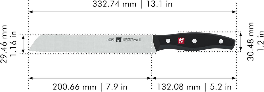 Twin Signature Bread knife, German Bread Knife, Made in Germany