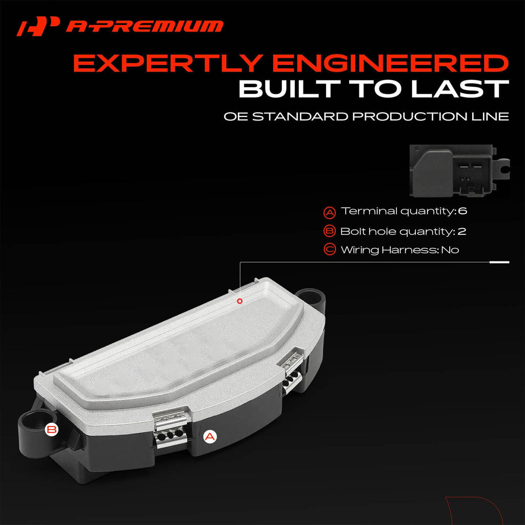 A-Premium Front HVAC Blower Motor Resistor with 6 Pins Connector
