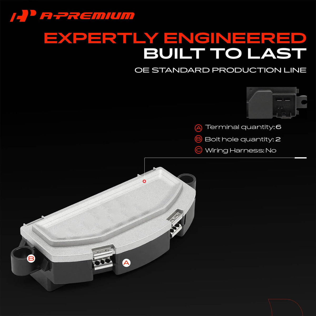 A-Premium Front HVAC Blower Motor Resistor with 6 Pins Connector