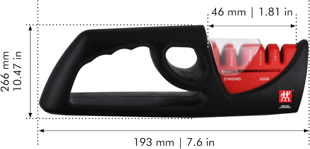 4-Stage Pull Through Knife Sharpener | Manual Kitchen Sharpener with Coarse and Fine Ceramic Rods, Non-Slip Ergonomic