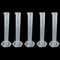 5PCS 10ml Measuring Cylinder, Plastic Transparent Graduated Cylinder, Science Test Tube Flask, 2-Sided Bule Measuring