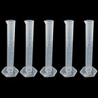 5PCS 10ml Measuring Cylinder, Plastic Transparent Graduated Cylinder, Science Test Tube Flask, 2-Sided Bule Measuring