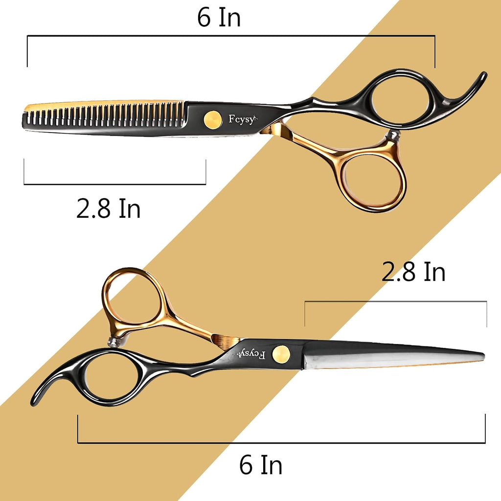 Professional Barber Scissors Kit - Thinning Shears for Texturizing Hair Cuts, Salon & Wig Scissors Set for Women & Men