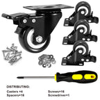 2" Caster Wheels Set of 4, Heavy Duty Casters with Brake