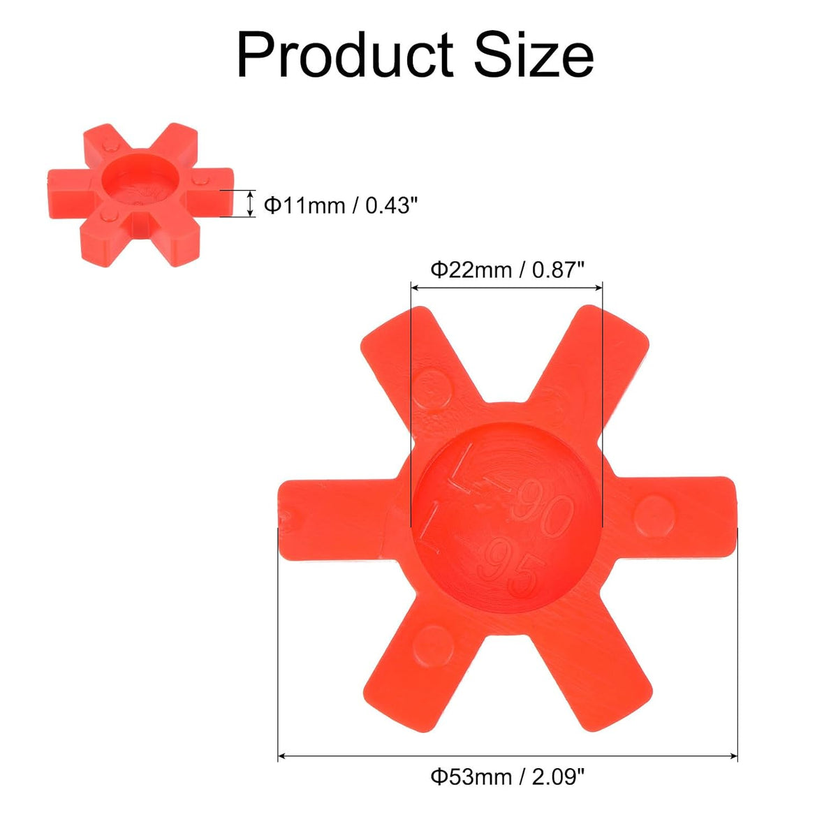 uxcell 5pcs L90 Jaw Coupling Insert, Urethane Flexible Solid Type Jaw Coupling Center Insert for L Jaw Coupling L-Jaw Coupler Set, Red