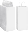 Wine Bags with Handles 5.25x3.25x13 Inch White Paper Bag 50 Pack