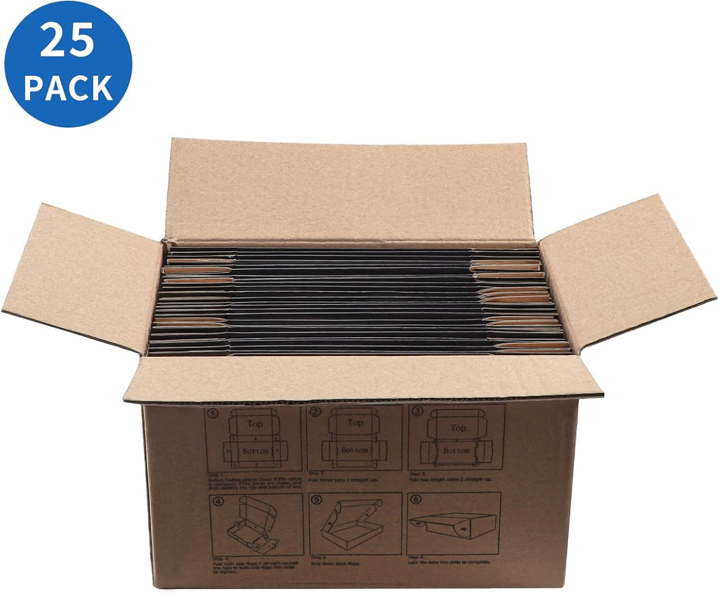 40 Pack Black 7x5x2 Shipping Boxes