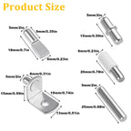 124 Pcs Shelf Pegs Kit, 5 Styles Nickel Shelf pins, Shelf Support Pegs