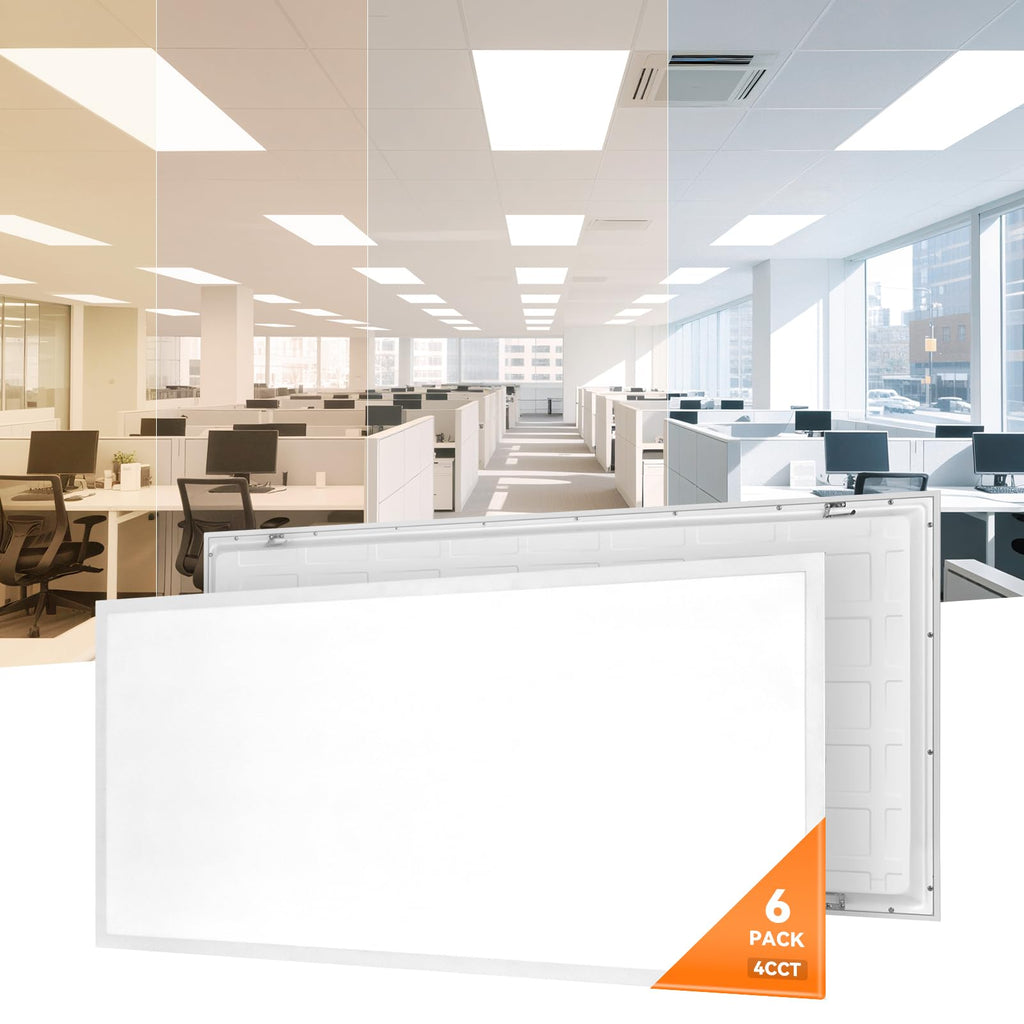 2x4 LED Flat Panel Light Drop Ceiling, 6000K-3000K Selectable