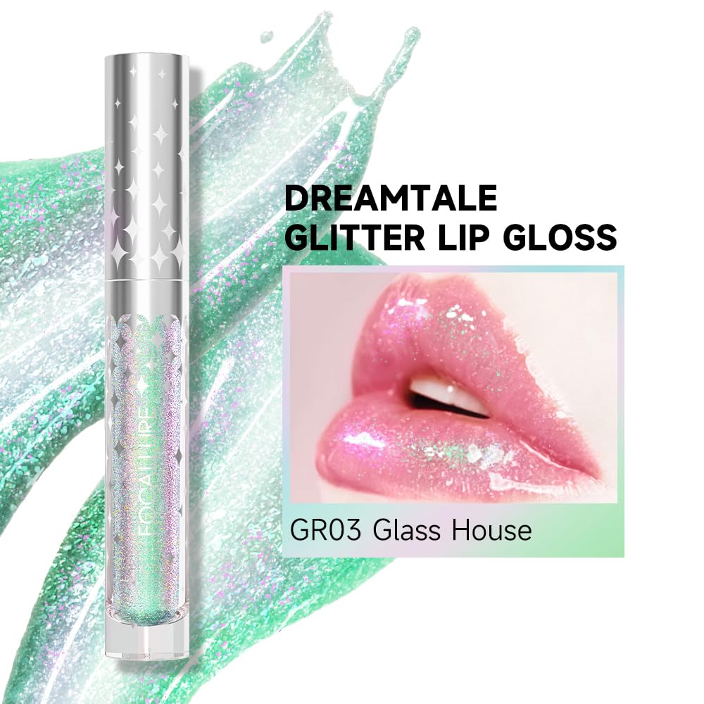 Glitter Liquid Lipstick, Hydrating Moisturizing Lip Gloss for Women, Sparkly Shimmer Lip Makeup, Smooth Lightweight