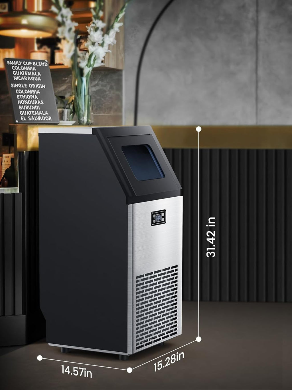 Commercial Ice Maker Machine,100lbs/24H,Silver