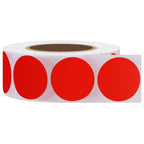 Color Coding Dot Labels 1 inch Round Gloss Paper Stickers Adhesive Label 1,000 Per Roll (red)