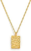 Big Disc Square Pendant Necklaces for Women,Geometric Pendant Chain Necklace Cute Dainty Tag Necklaces for Women