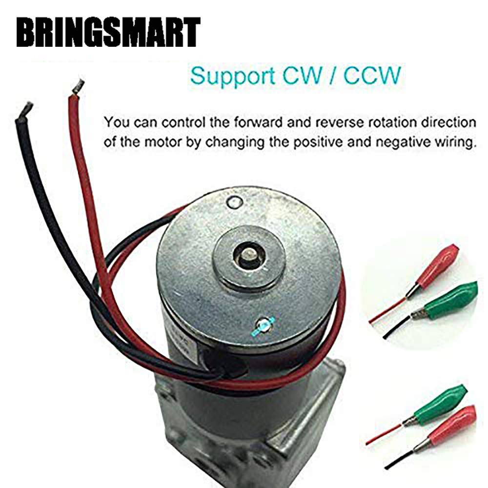 BRINGSMART 12V 260rpm DC Worm Gear Motor Self-Locking Mini Engine Turbine