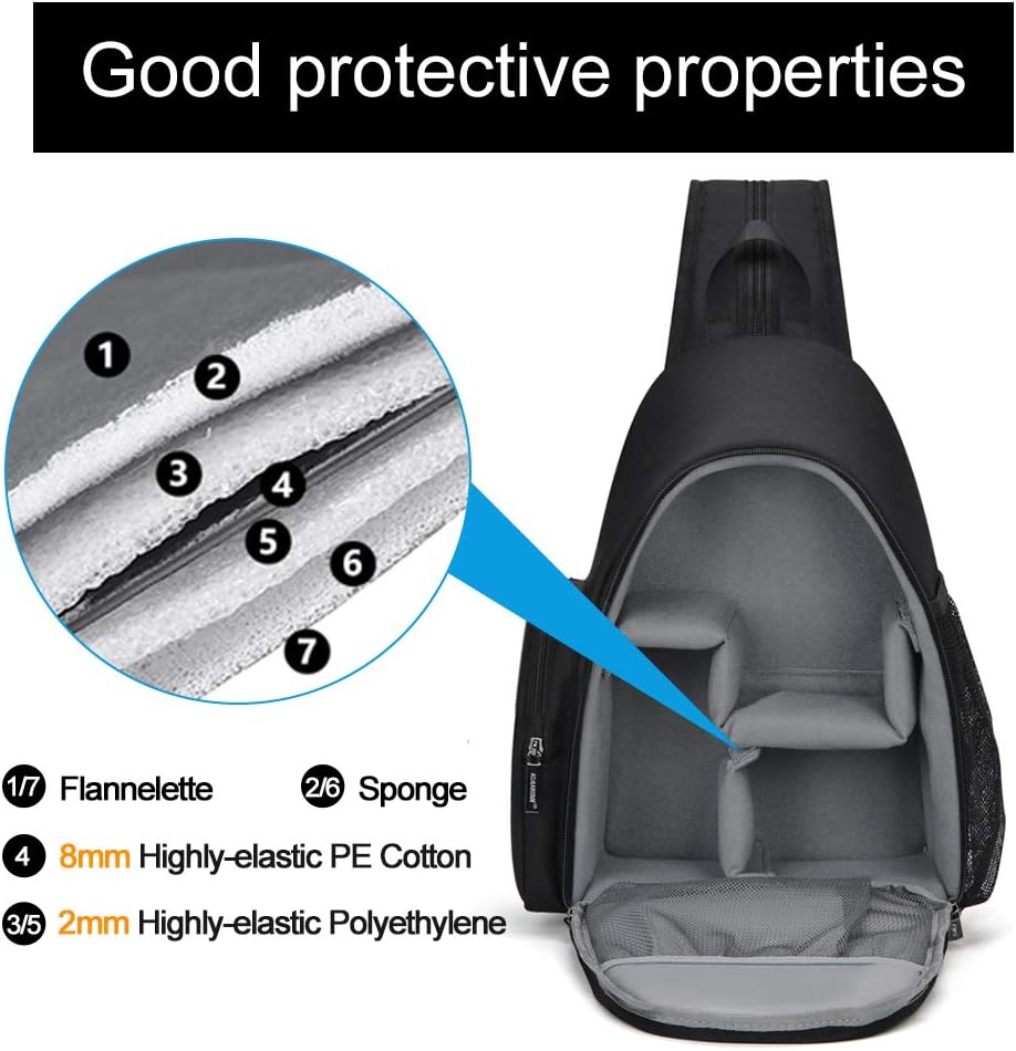 Camera Bag Sling Backpack, Camera Case Backpack with Tripod Holder for DSLR/SLR Mirrorless Cameras (Canon Nikon Sony