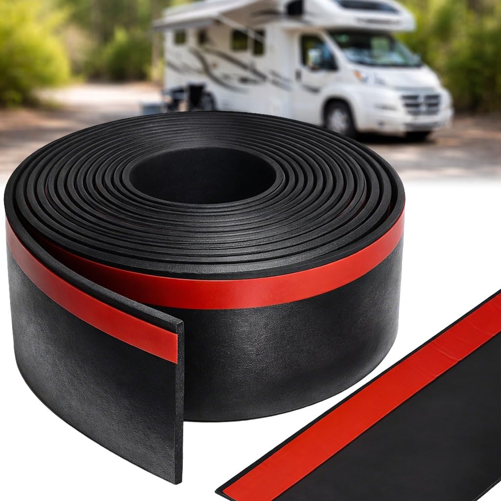 RV Slide Out Seal 4 Inch x 30 Ft, Adhesive Rubber Wiper Weather Stripping