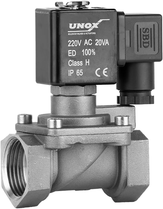 UNOX 1/2" NPT High Pressure Solenoid Valve 24V DC, Stainless Steel AISI316 Solenoid Valves Normally Closed - 7-580 PSI Multi-Purpose Reliable Control Valve for Water and Air