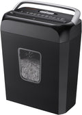 Paper Shredder for Home Office, 6-Sheet Cross-Cut, Shreds Paper, Credit Cards, Mail, Staples & Clips, 3.4-Gallon