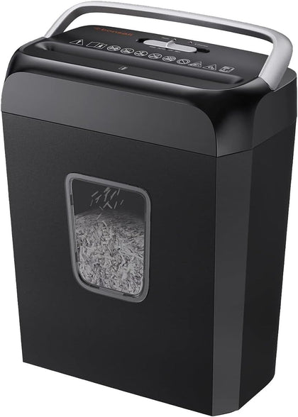 Paper Shredder for Home Office, 6-Sheet Cross-Cut, Shreds Paper, Credit Cards, Mail, Staples & Clips, 3.4-Gallon