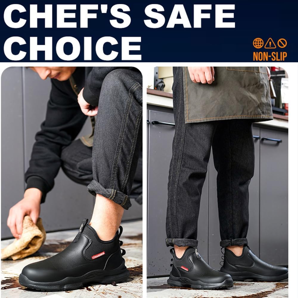 Waterproof Non Slip Chef Shoes Men Women Kitchen Work Clogs Black