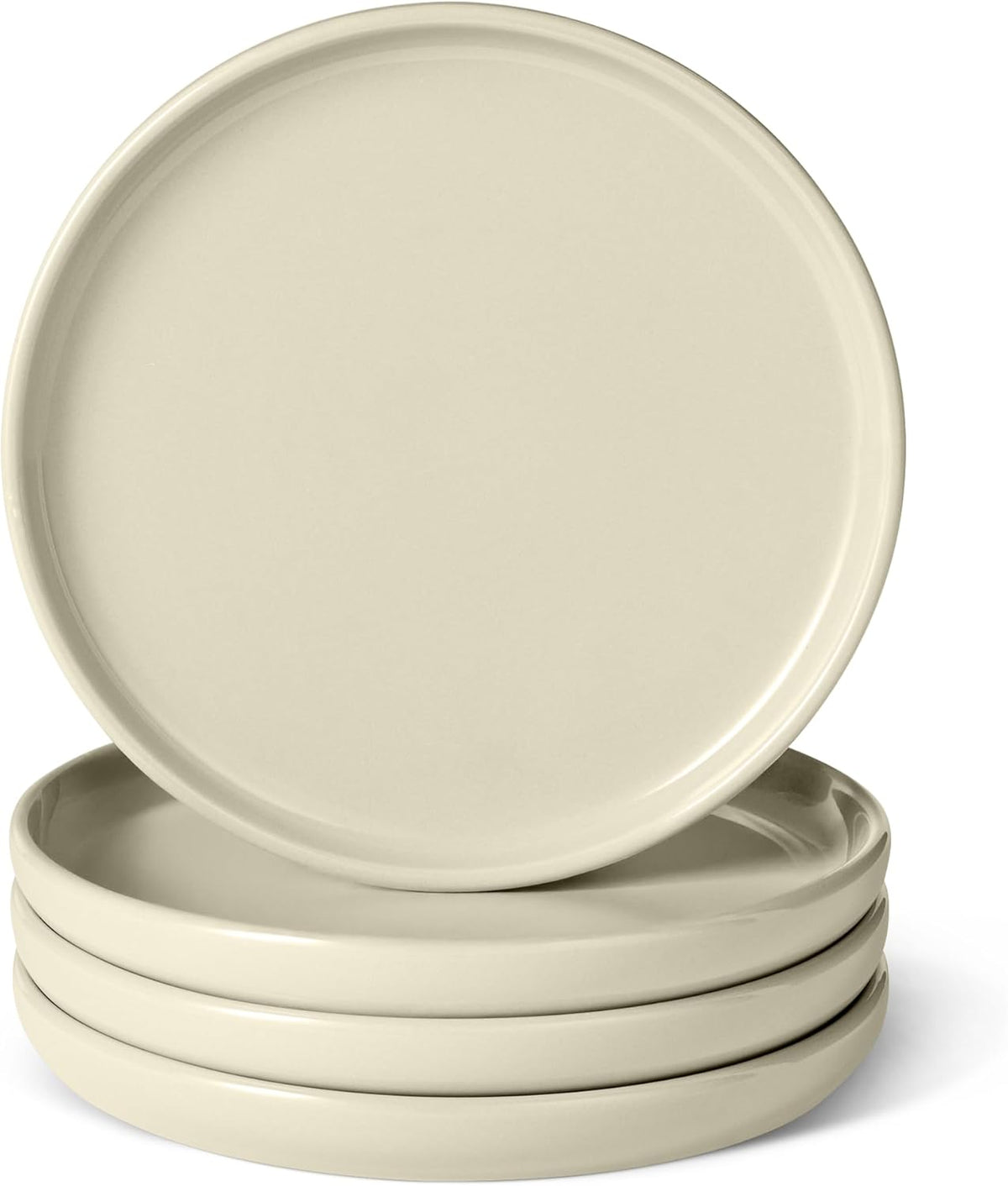 Glazed Stoneware Salad Plates, Ceramic 4-Piece Set, Microwave, Dishwasher and Freezer-Safe, Stain-Resistant, 8.3 in.
