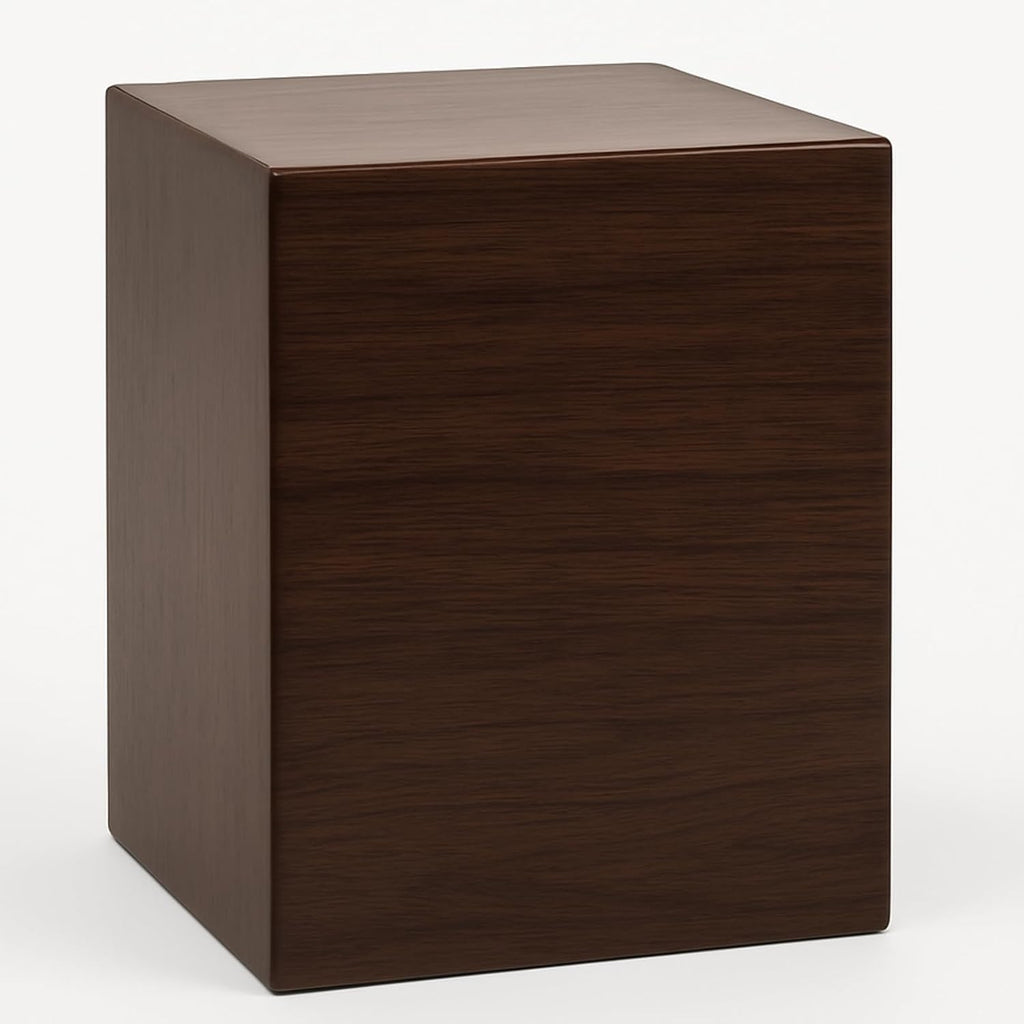 Wooden Cremation Urn for Human Ashes Adult Large Walnut Wood Urn Box TSA Travel Urn Modern Minimalist Memorial Burial