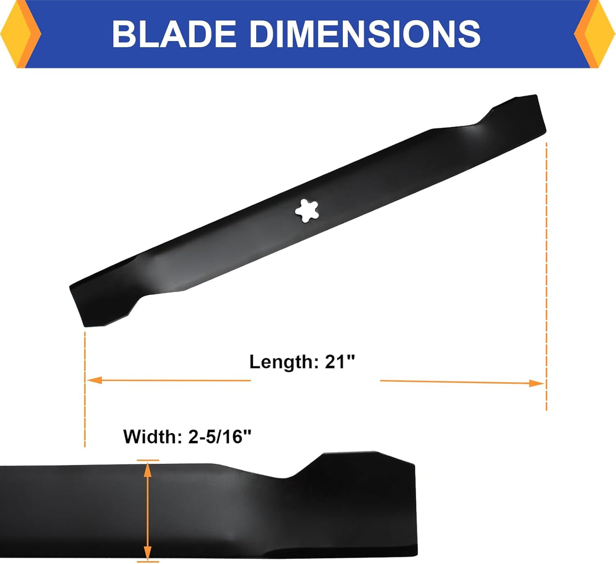 (2 Pack) Replacement High Lift Lawn Mower Blades for Craftsman Husqvarna Poulan 127843 138498 138971 532127843
