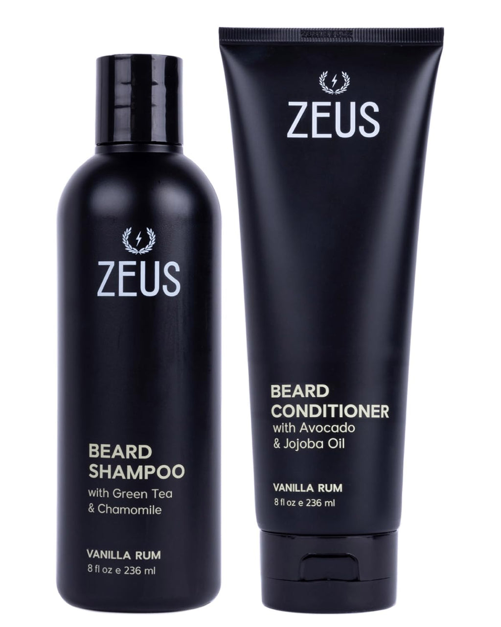 Beard Wash Set for Men, Beard Shampoo & Conditioner (Vanilla Rum)