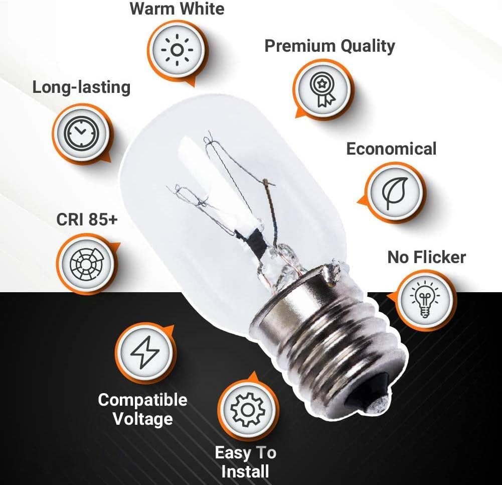 Microwave Light Bulb 40W E17 125V Replacement Part for Microwaves