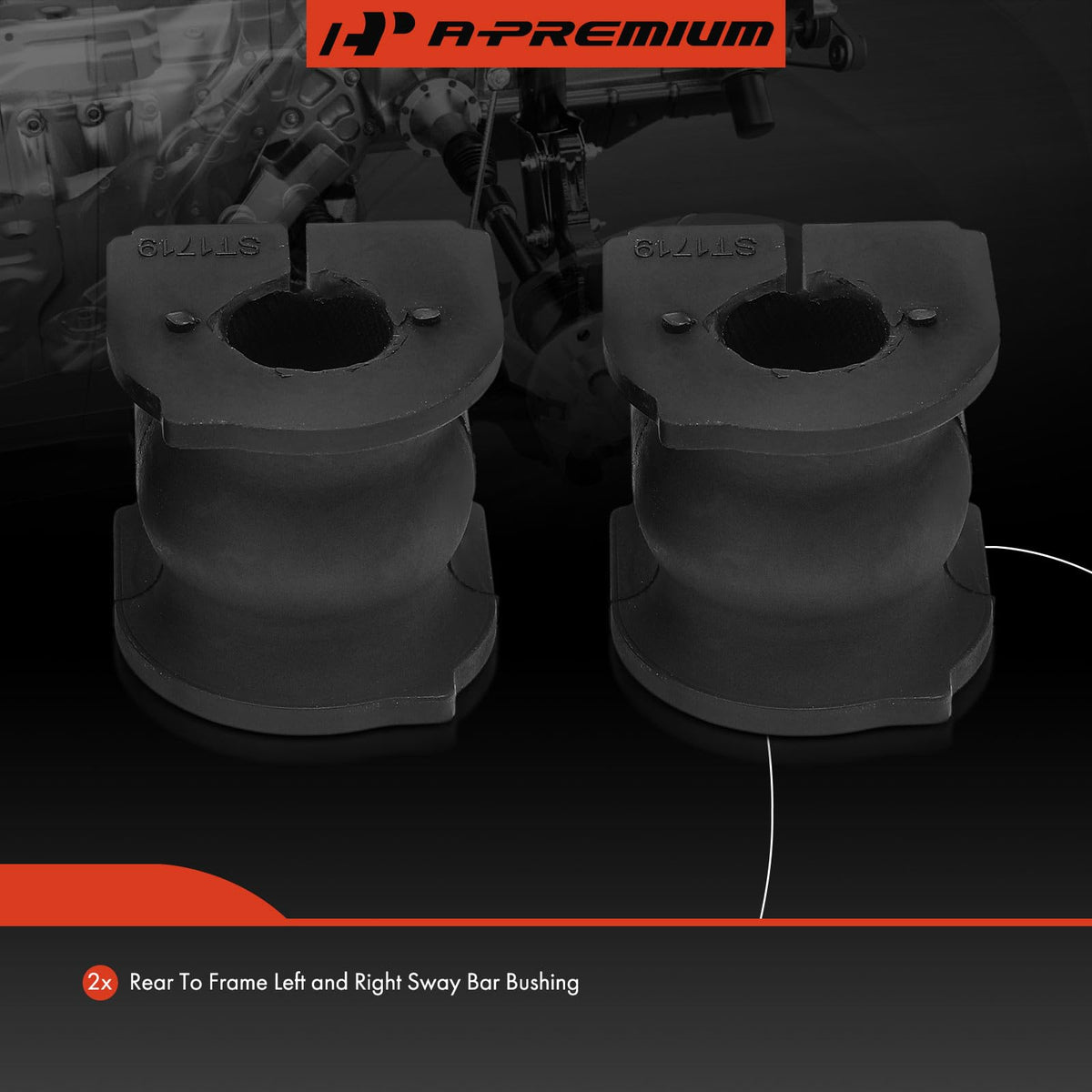 A-Premium 2 x Rear To Frame Sway Bar Bushing Kit, Compatible with Honda