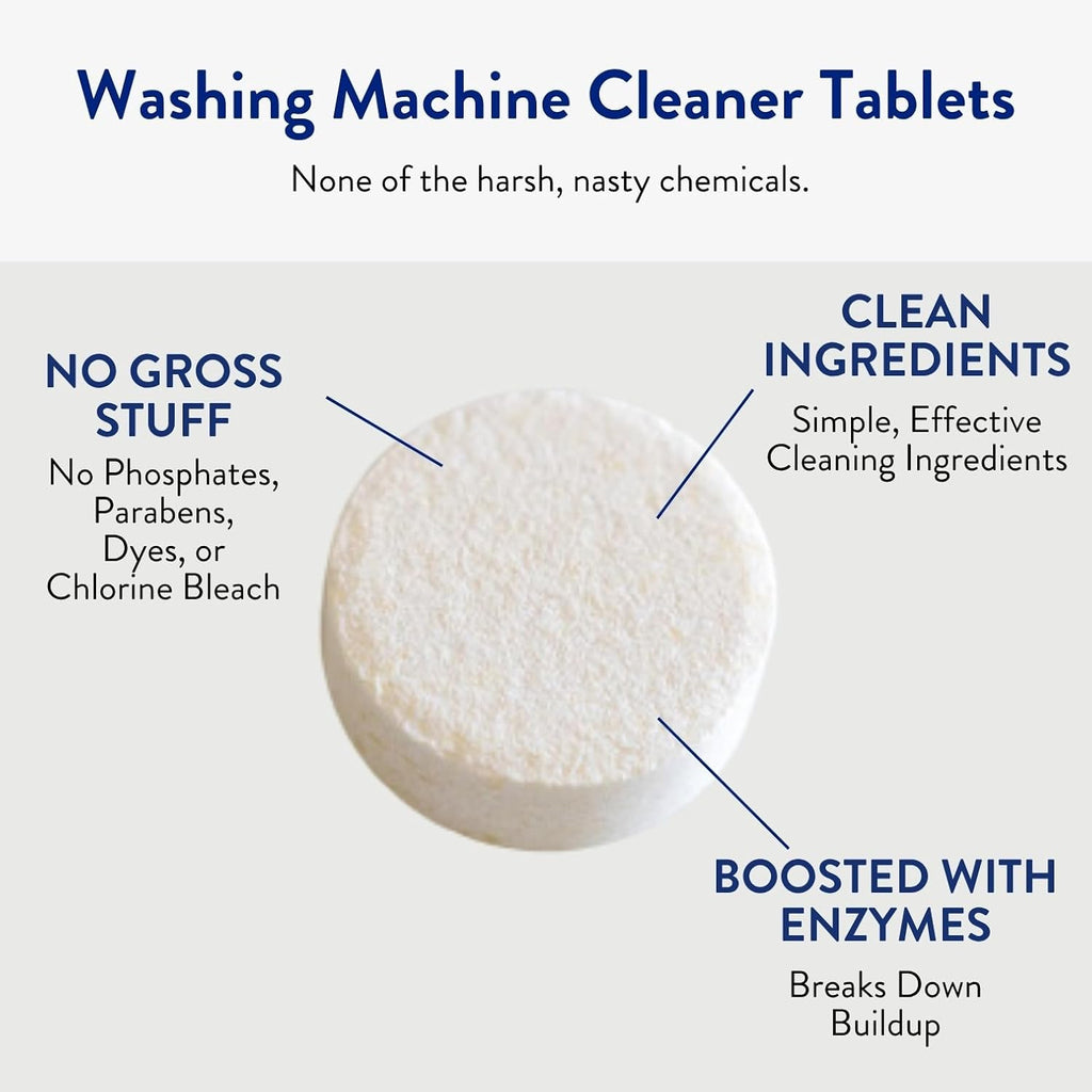 Washing Machine Cleaner - Washer Machine Cleaner Tablets for Removing Odor, Grime & Scale Buildup - Front Load and