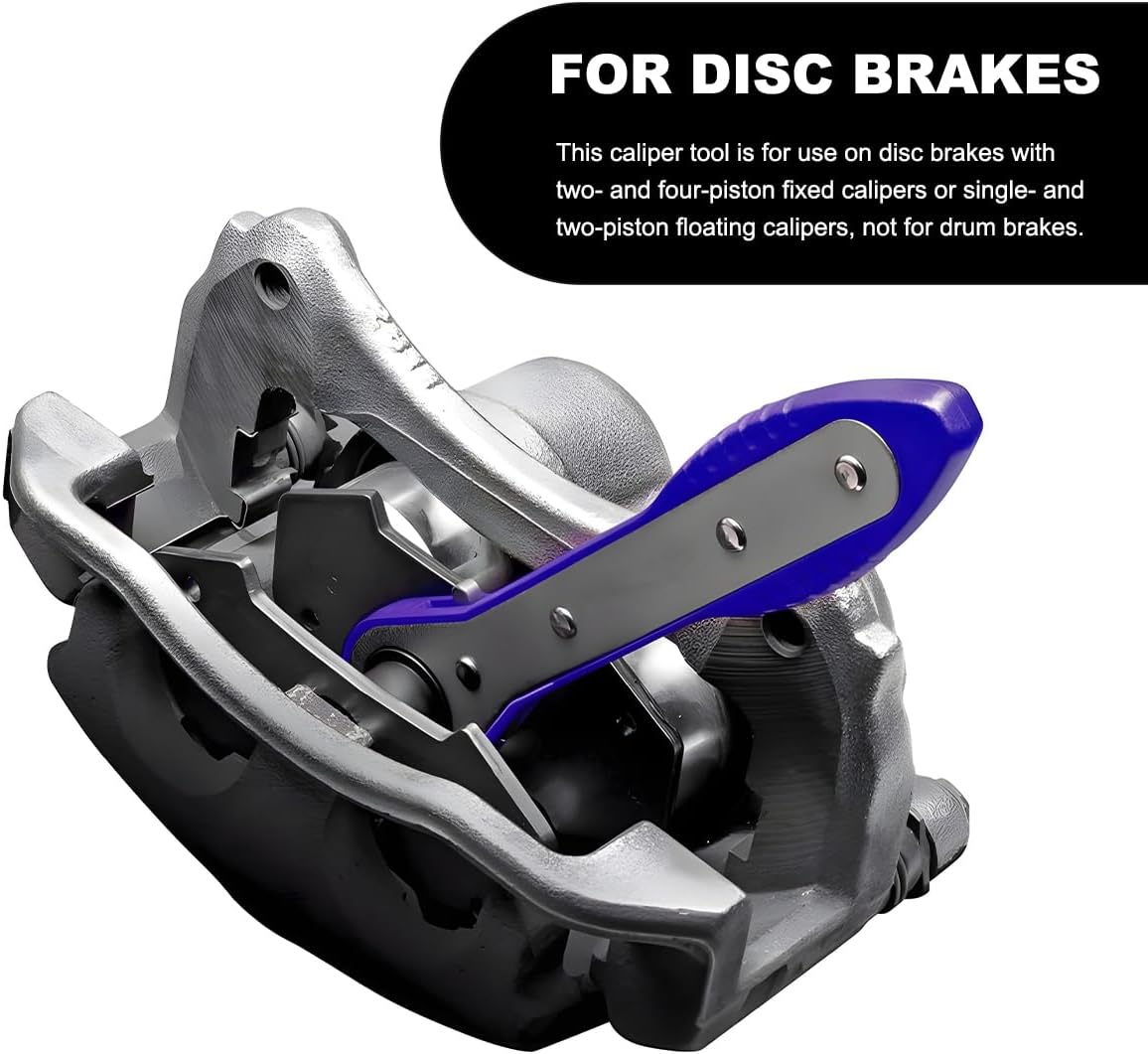 Brake Caliper Compression Tool Kit, 360° Ratchet Piston Compressor with 2 Large Steel Plates & 4 Caliper Hooks