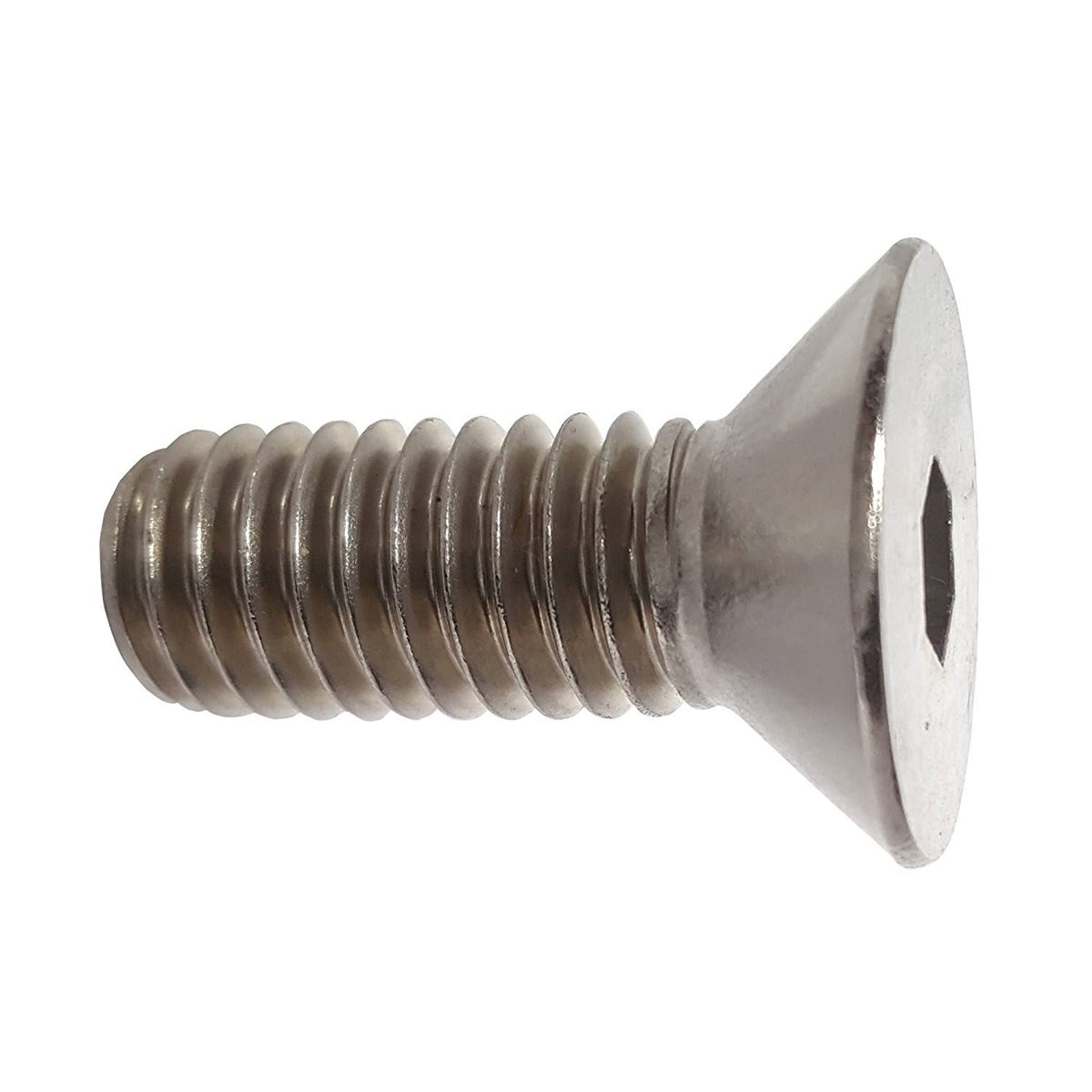 1/2-13 x 1-1/2" Flat Head Socket Cap Screws, Allen Socket Drive, Stainless Steel 18-8, Full Thread, Bright Finish, Machine Thread, Quantity 25 By Fastenere