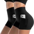 2 Pack Womens Biker Shorts with Pockets 4"