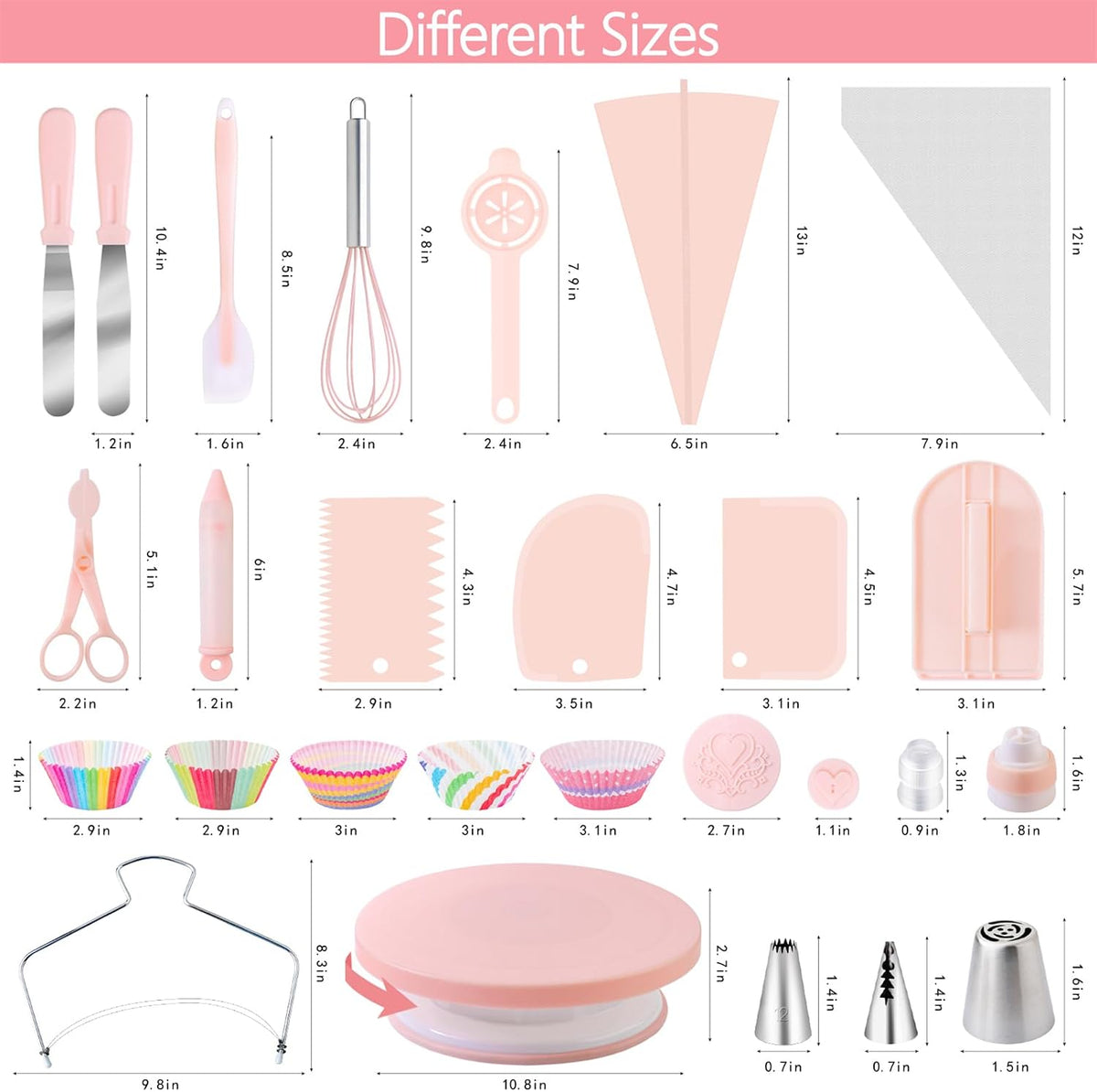 Cake Decorating Supplies Kit Tools 356pcs, Baking Accessories with Cake Turntable, Pastry Piping Bag, Piping Icing