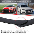 Universal Front Bumper Lip Chin Spoiler Splitter Diffuser Guard Wing Protector Trim Car Body Kit with Adjustable