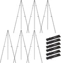 6 Pack 63 Inches Easel Stand for Sign, Black, with Carry Bags | Lightweight Metal Display Easel & Poster Stand