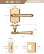 8 Pack Champagne Bronze Privacy Interior Door Handles