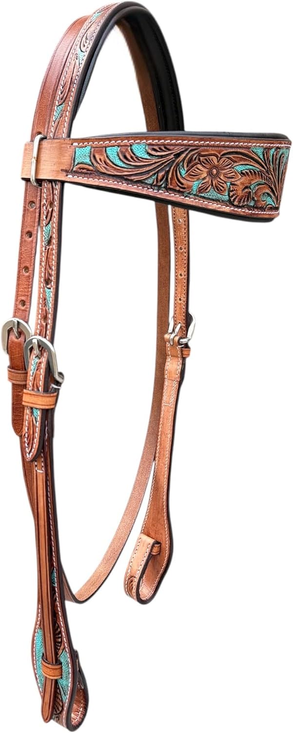 Tooled Leather Western Headstall & Breast Collar Set – Handcrafted Leather, Classic Western Tack, Multiple Styles &