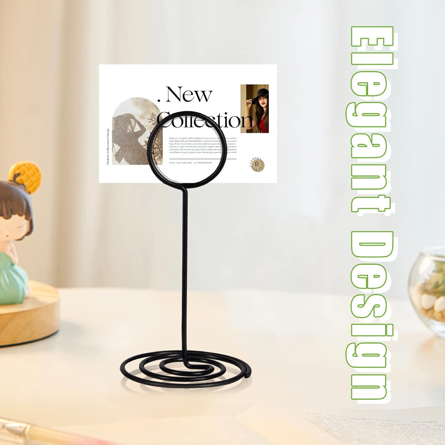 Table Number Holders, Simple Sign Stand Place Card Holder, Delicate Name Reusable Picture Memo Note Holder for