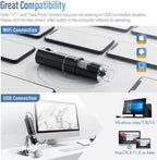 Wireless Digital Microscope, Skybasic 50X-1000X Magnification WiFi Portable Handheld Microscopes with Adjustable